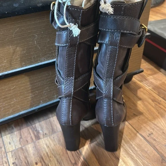 EUC Chloe brown leather buckle boots sz 40 - Picture 3 of 5